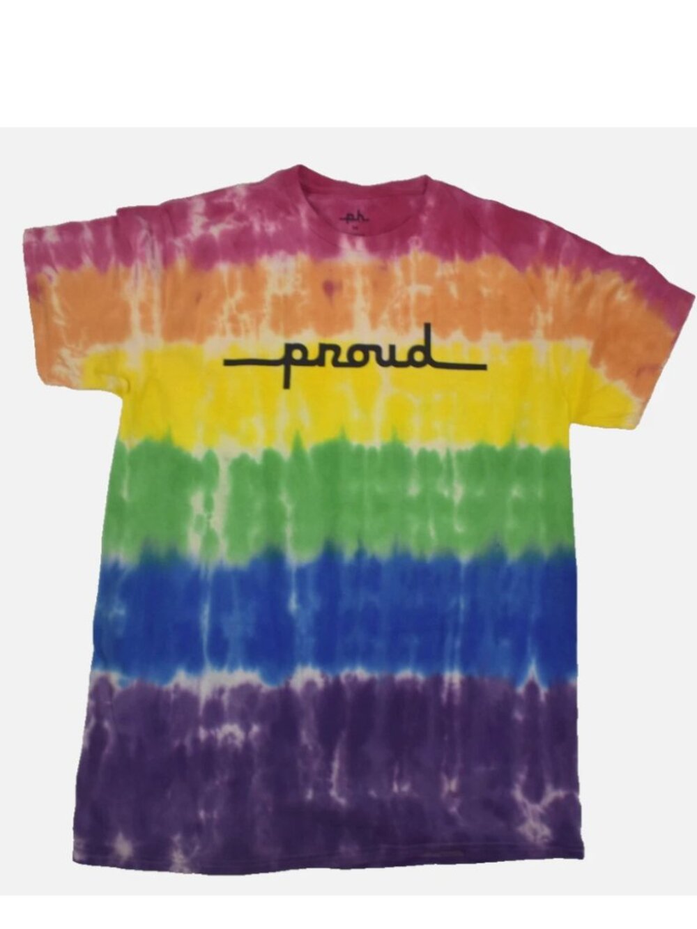 The Phluid Project Adult Proud LGBTQ Rainbow Tie Dye Shirt New Medium